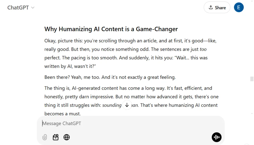 ChatGPT prompt to avoid ai detection